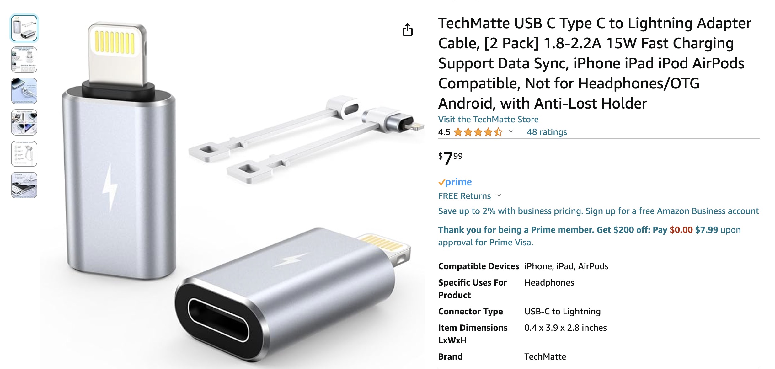 USB-C to Lightning Adapter