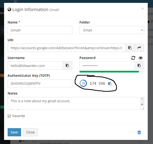 bitwarden authenticator key totp