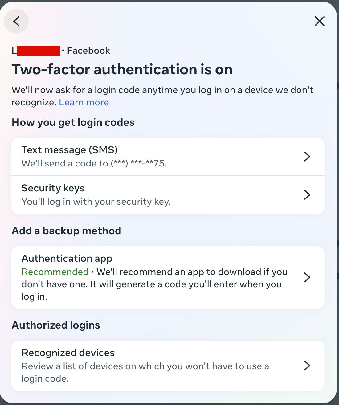 Facebook's new two-factor authentication process no longer