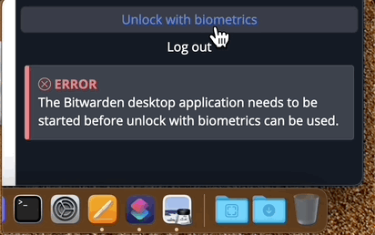 Unlock with biometrics not working on FF browser-MacBook Pro - Password  Manager - Bitwarden Community Forums